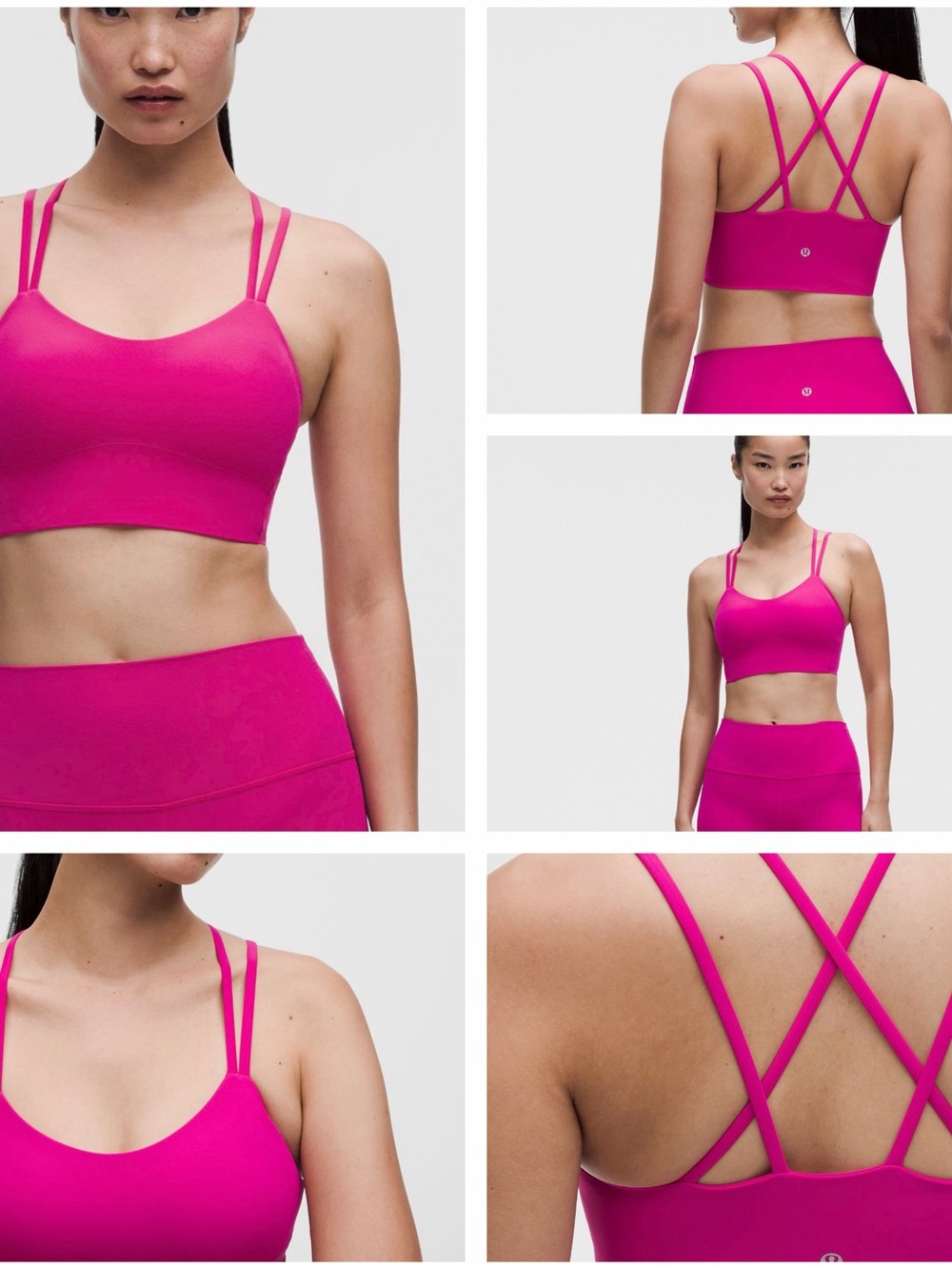 lululemon athletica Strappy Longline Sports Bra - Hot Pink